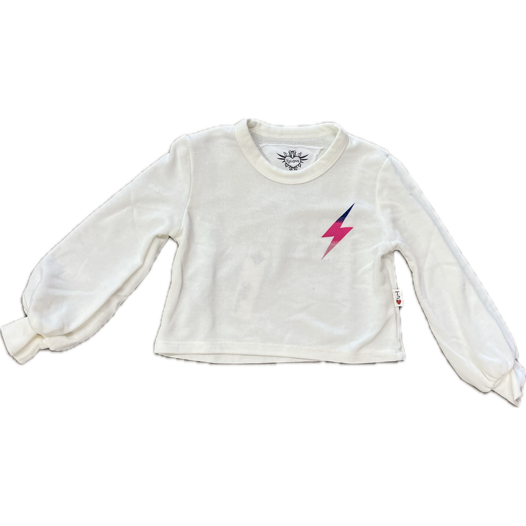 long puff sleeve bolt sweatshirt | ivory