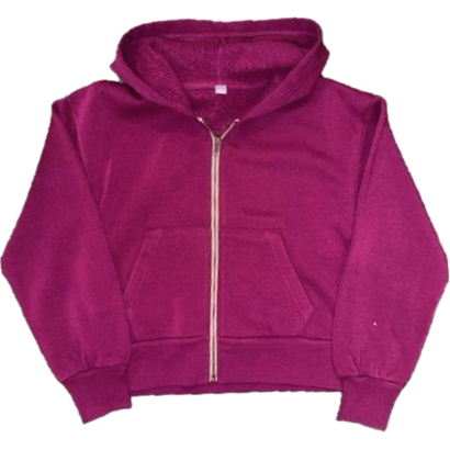 crop full zip hoodie | magenta