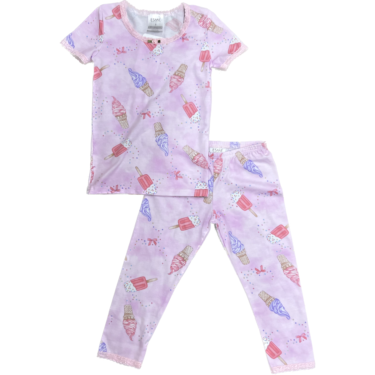 short sleeve pajama set | ice cream