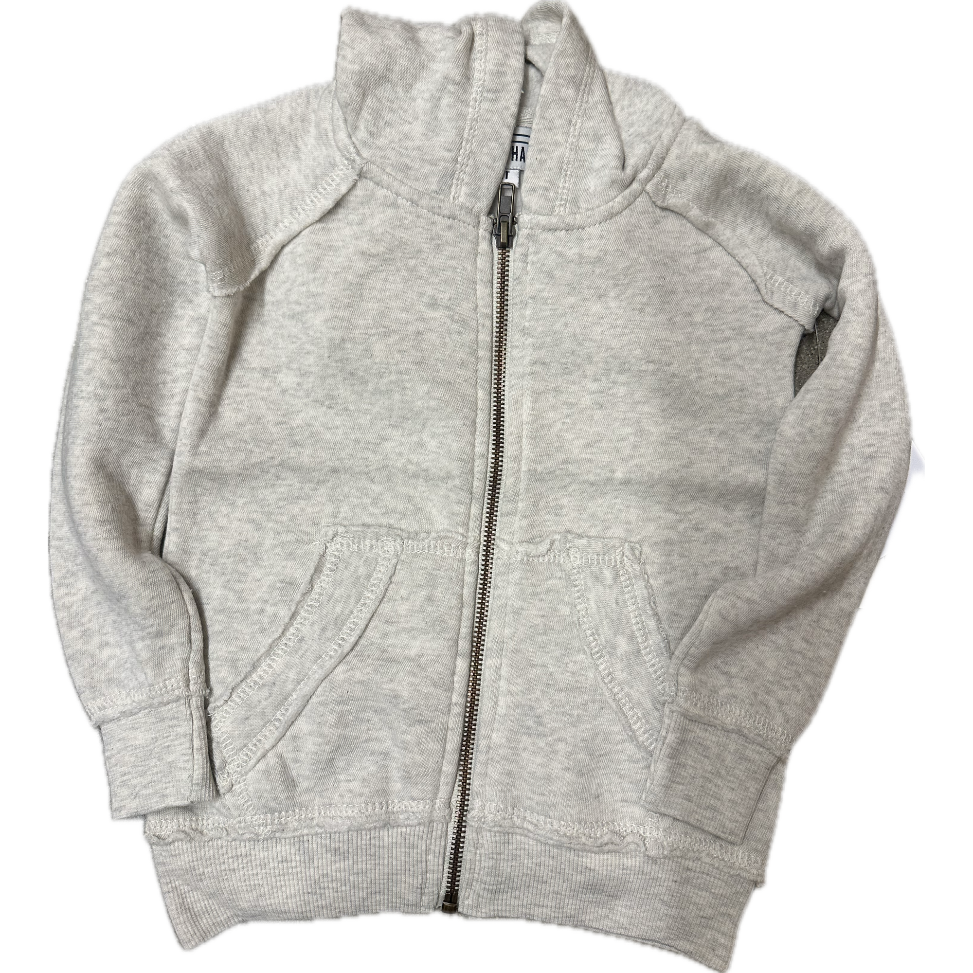 3/4 zip burnout pullover | oatmeal