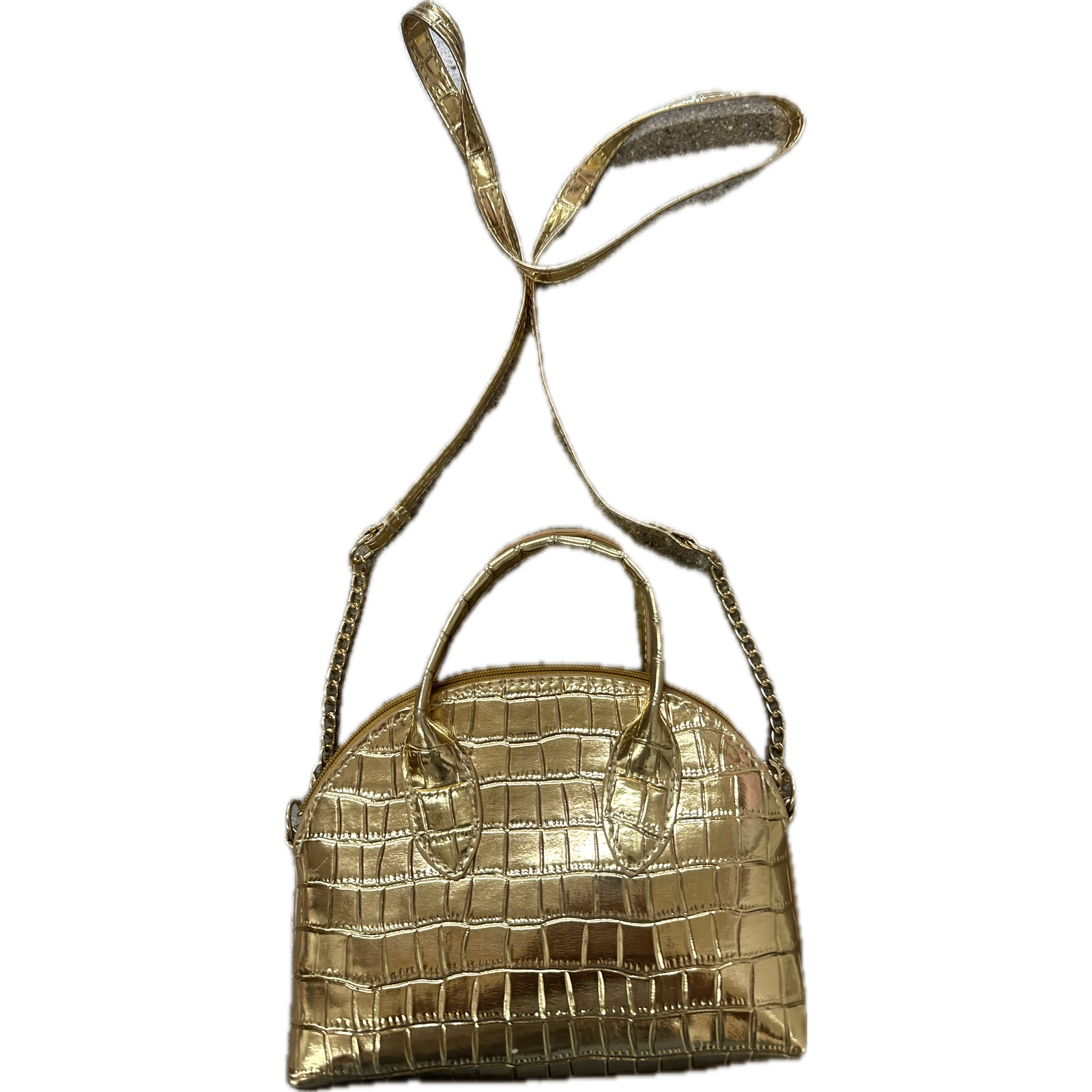 kids faux crocodile gold mini bag