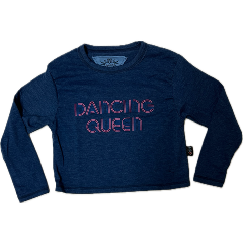 crew long sleeve crop top with thumbhole | dancing queen