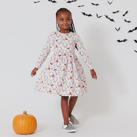 girls organic long sleeve steph dress | boo