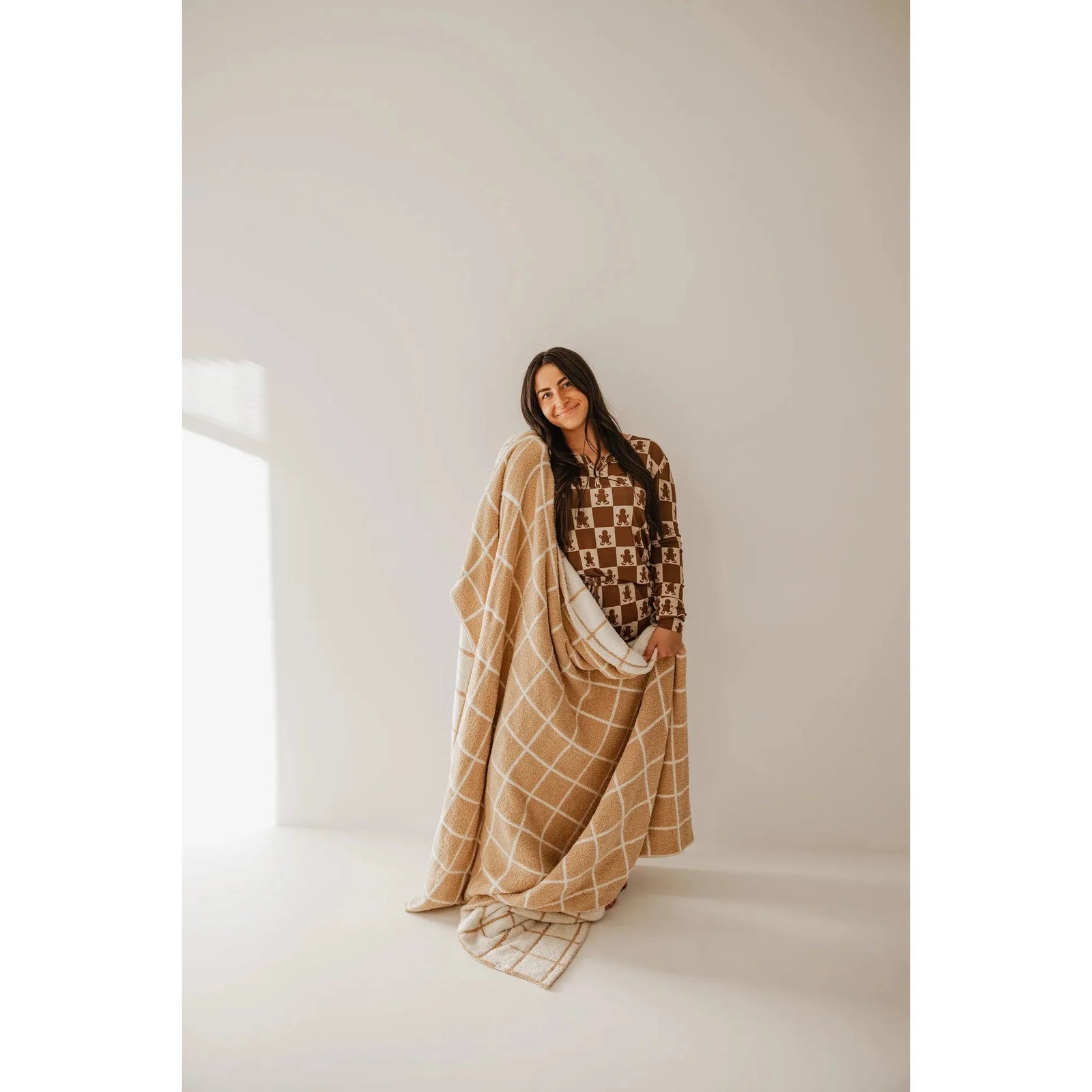 golden grid large blanket