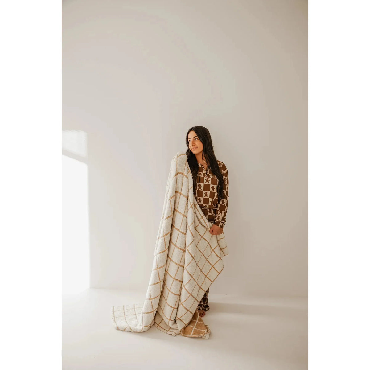 psl checkerboard plush large blanket