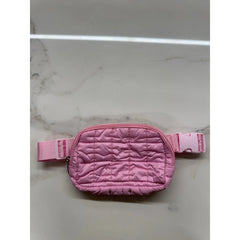 pink quilted belt  bag
