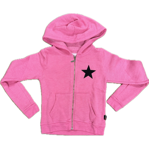hooded zip star jacket | barbie pink