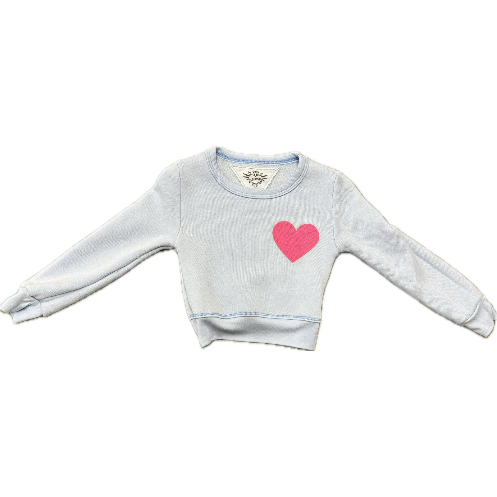 long sleeve classic heart crewneck | chambray blue