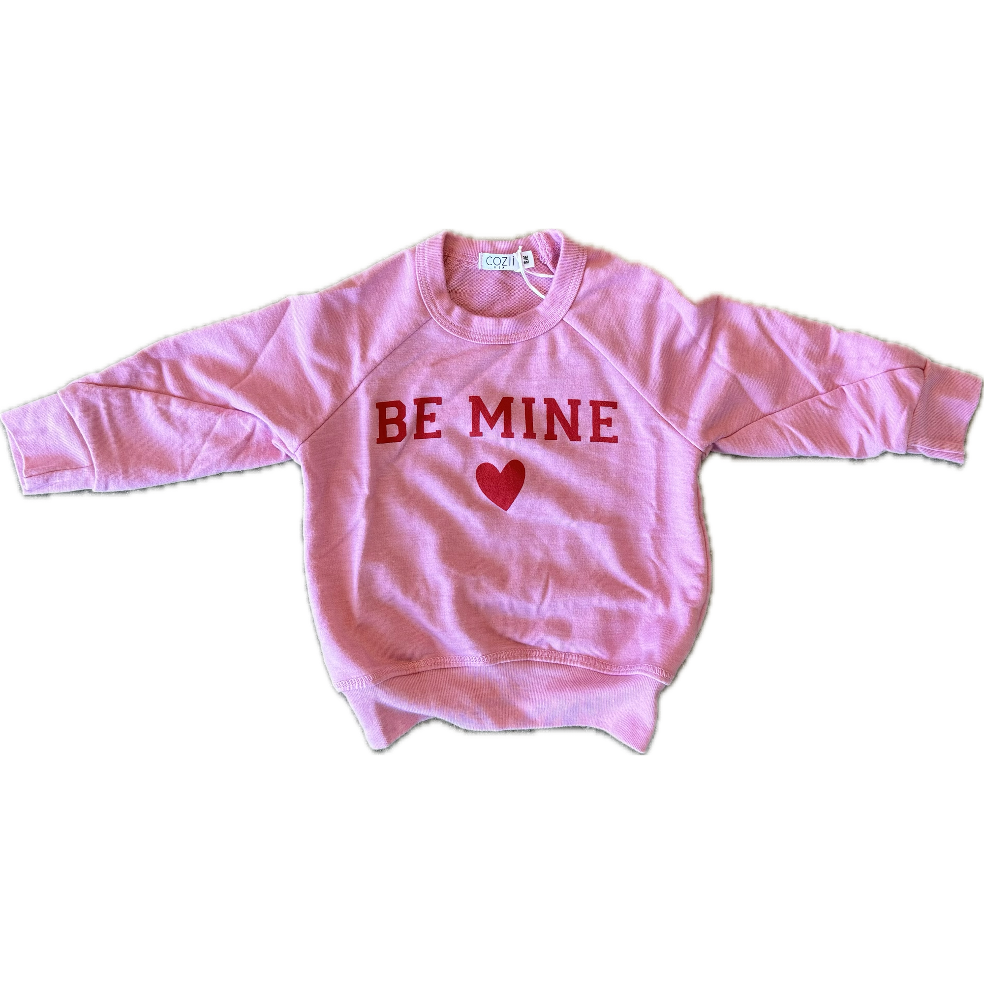 long sleeve "be mine" crew | pink