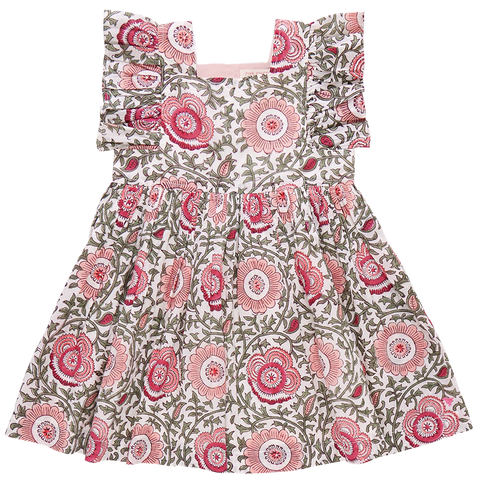 girls elsie dress | pink lisbon floral