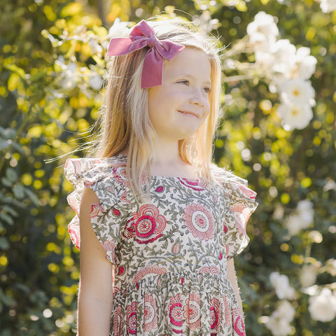 girls elsie dress | pink lisbon floral