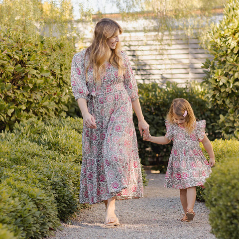 girls elsie dress | pink lisbon floral