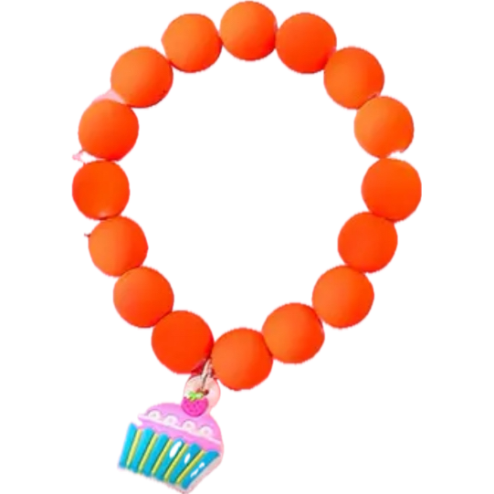 orange cupcake charm bracelet