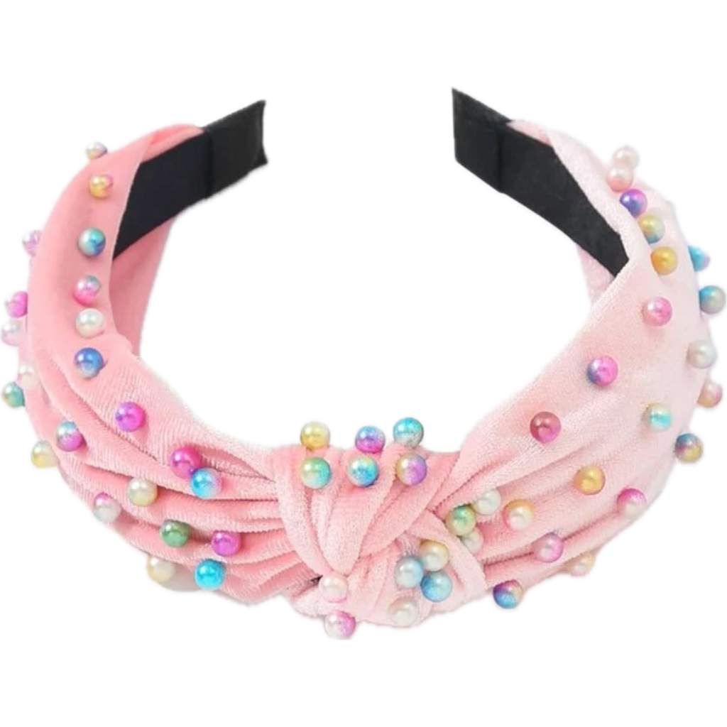 multi-color pearl pink headband