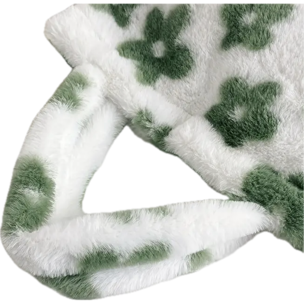 kids green daisy plush bag