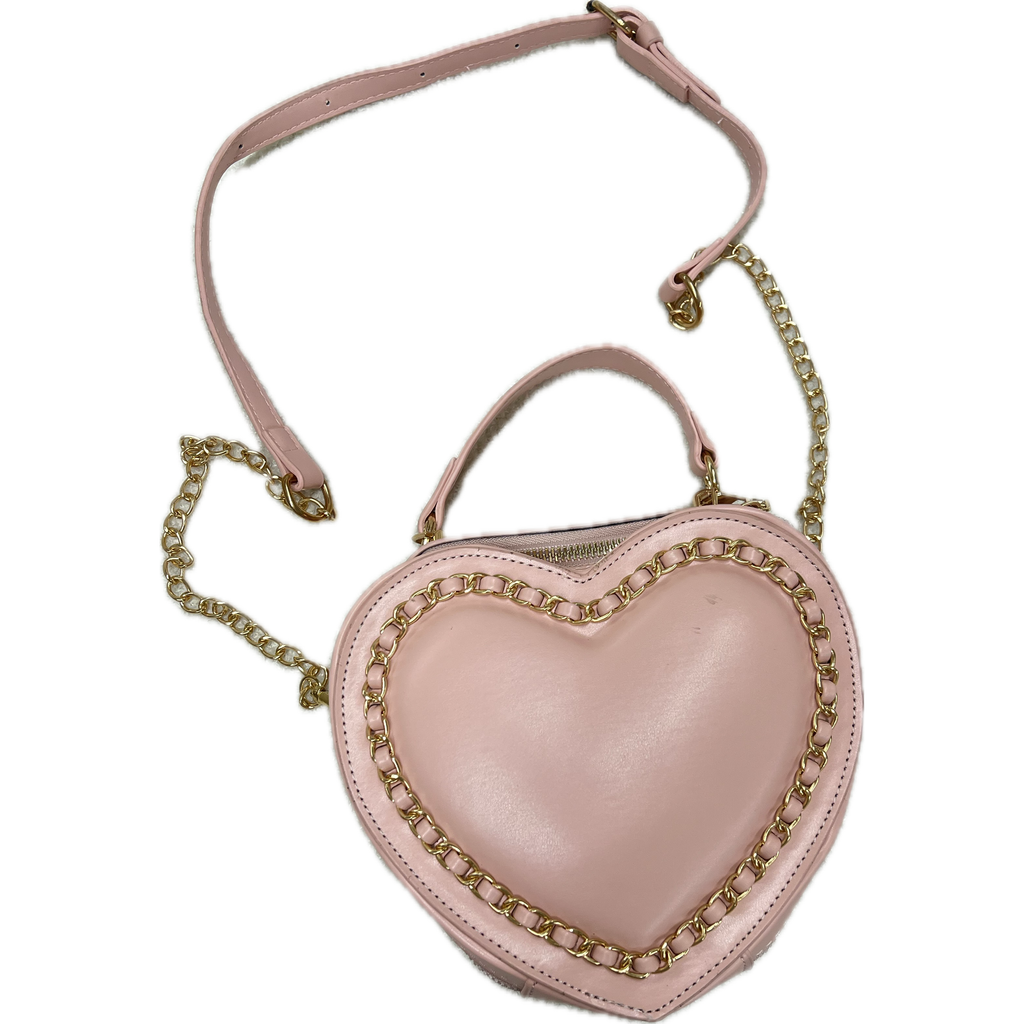 kids pink heart chain mini bag