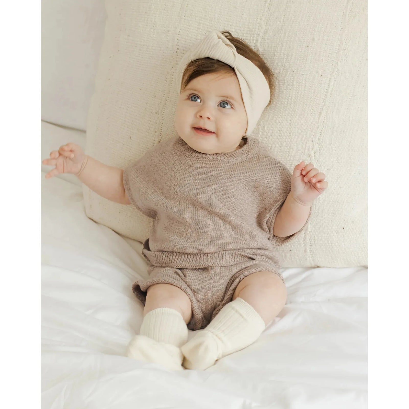 relaxed summer knit set || heathered oat