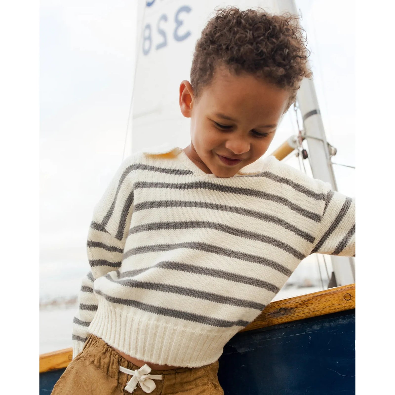 collared sweater || stripe