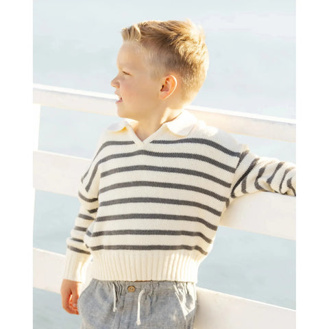 collared sweater || stripe