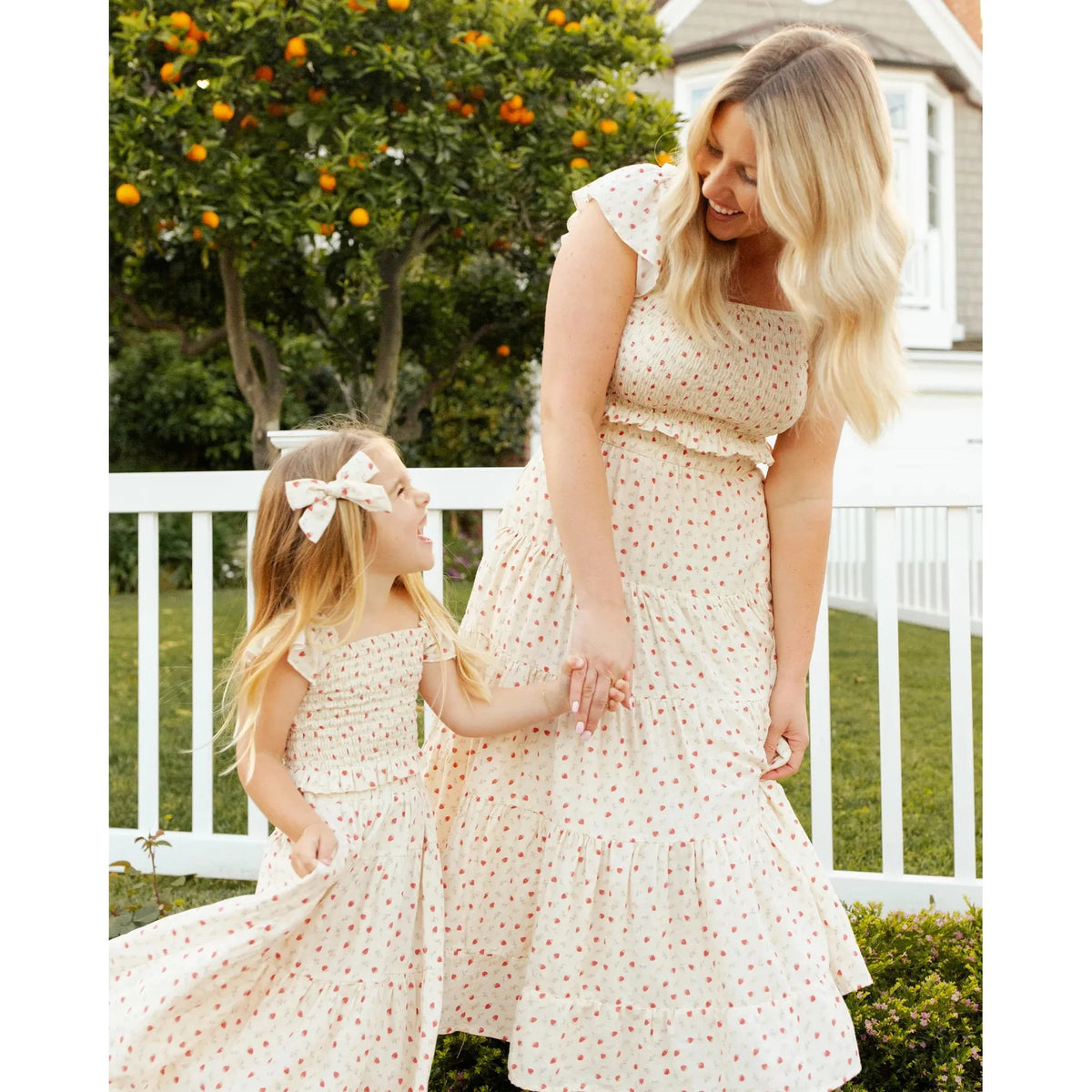 tiered midi skirt || strawberry field