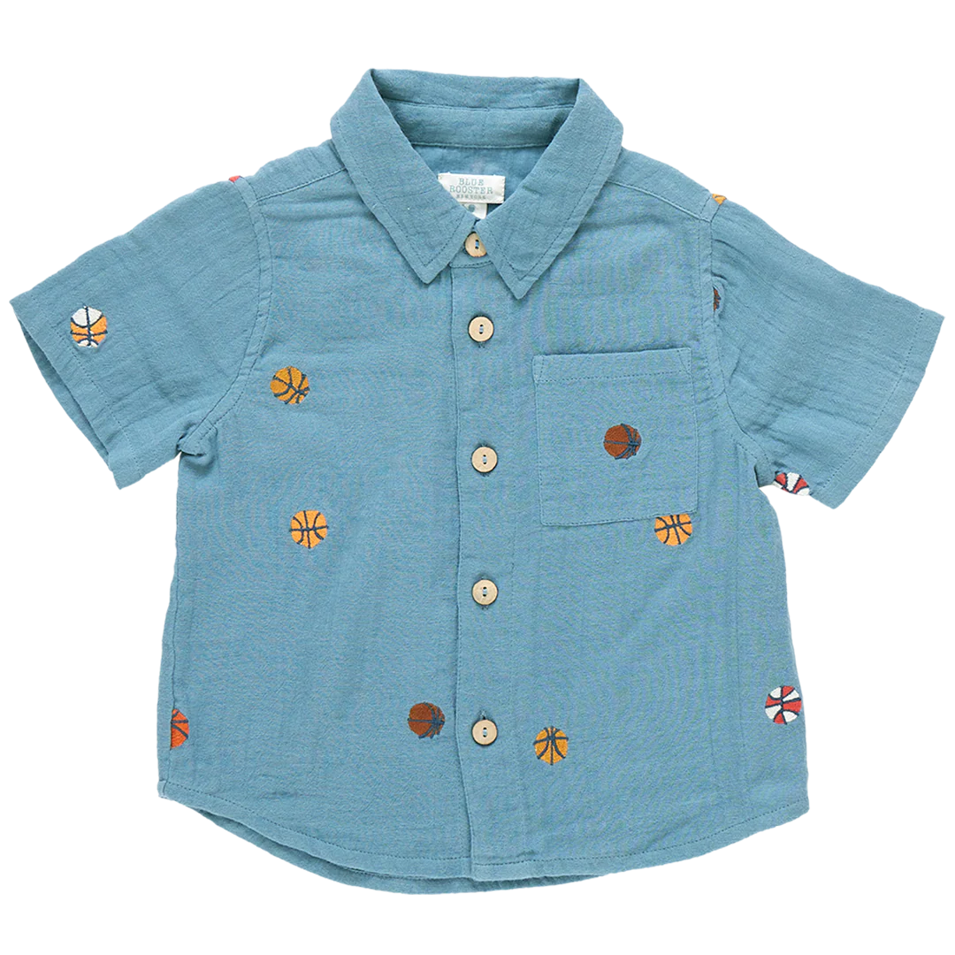 boys jack shirt | blue basketball embroidery