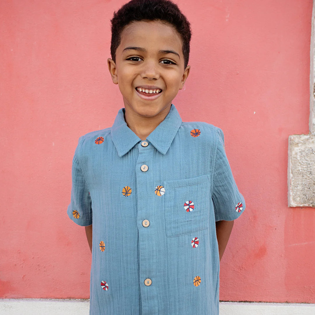boys jack shirt | blue basketball embroidery