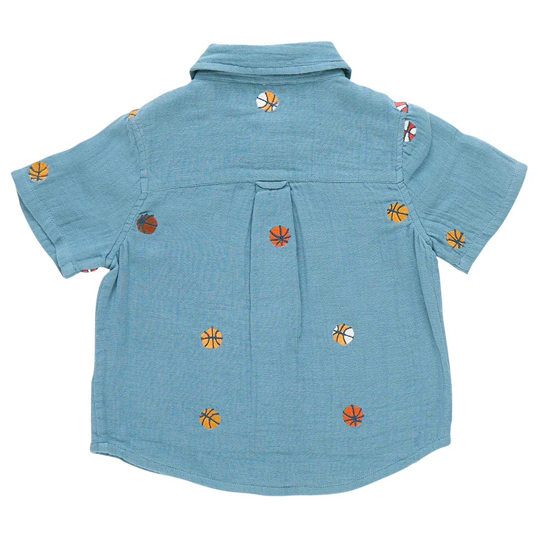 boys jack shirt | blue basketball embroidery