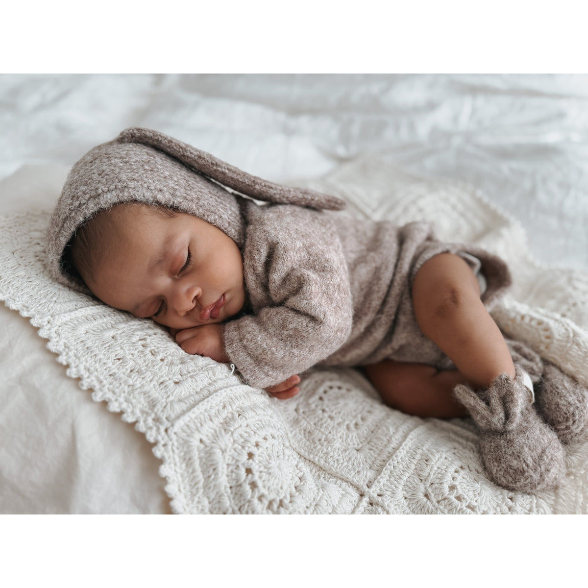 Luna + Luca Cozy Bunny Romper