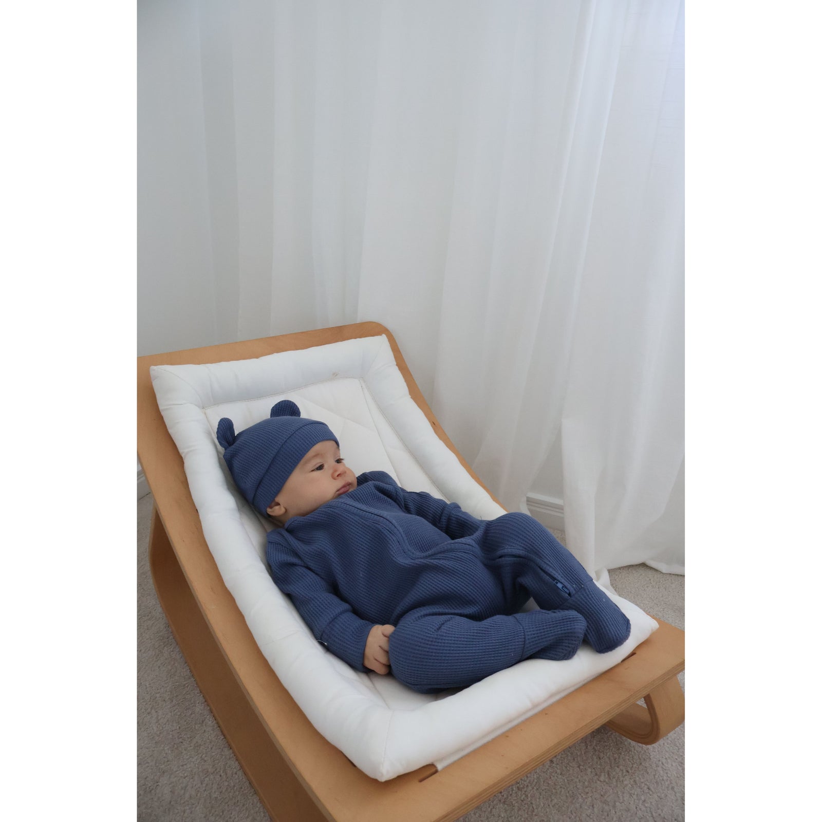 Luna + Luca Bear Waffle Set - Stormy Blue