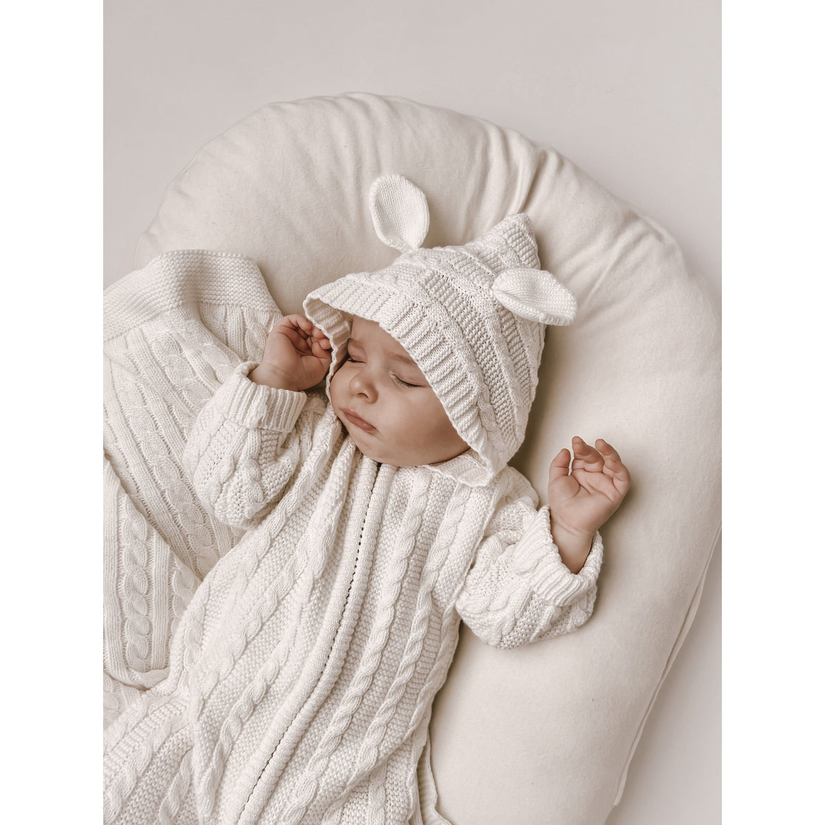 Luna + Luca Baby Bear Jumpsuit - White