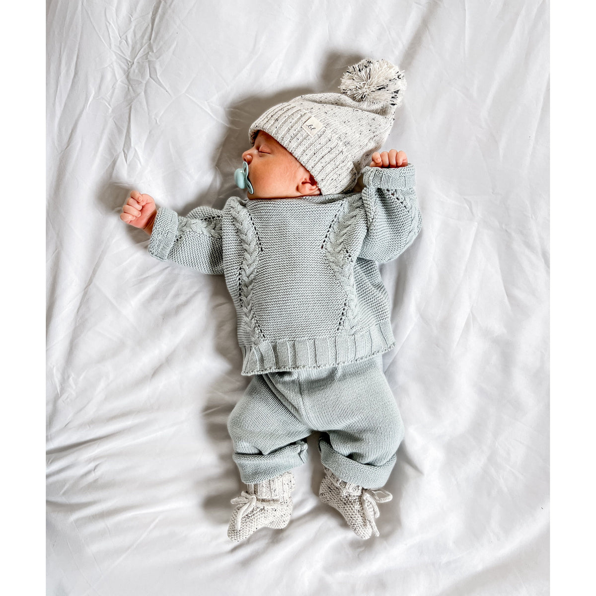 Luna + Luca Chunky Knit Sweater - Frosty Blue