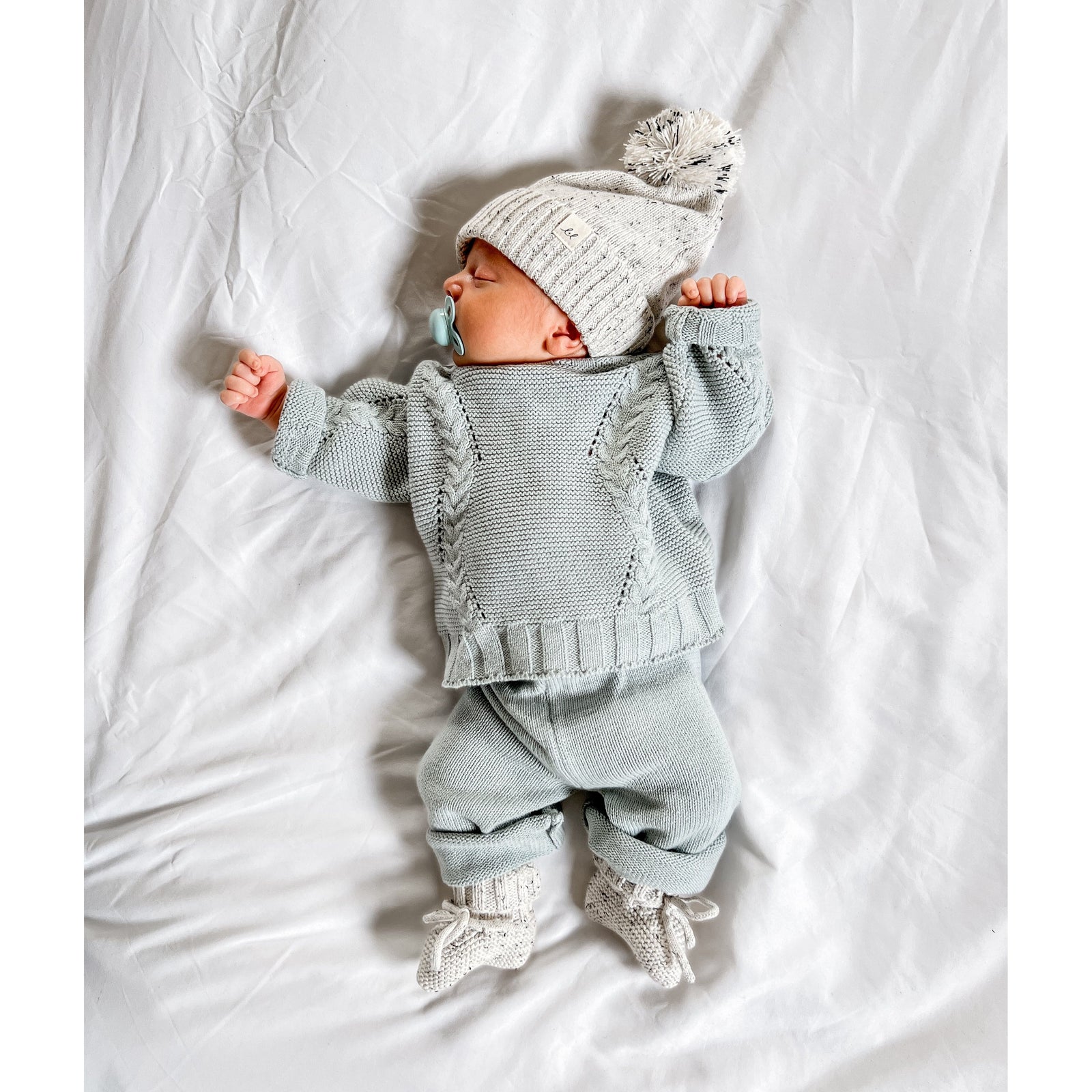 Luna + Luca Chunky Knit Sweater - Frosty Blue