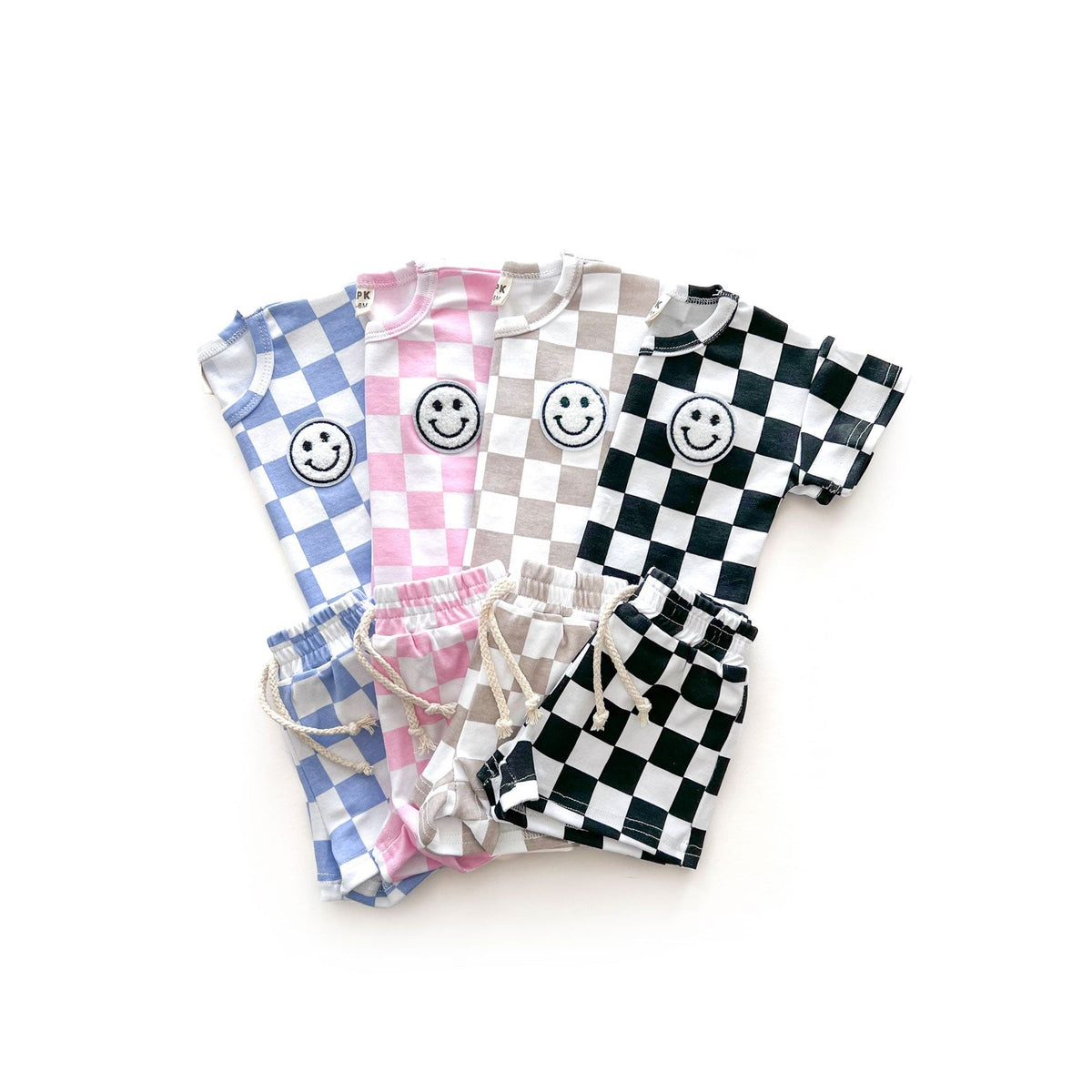 Checkered Shorts Set | Latte
