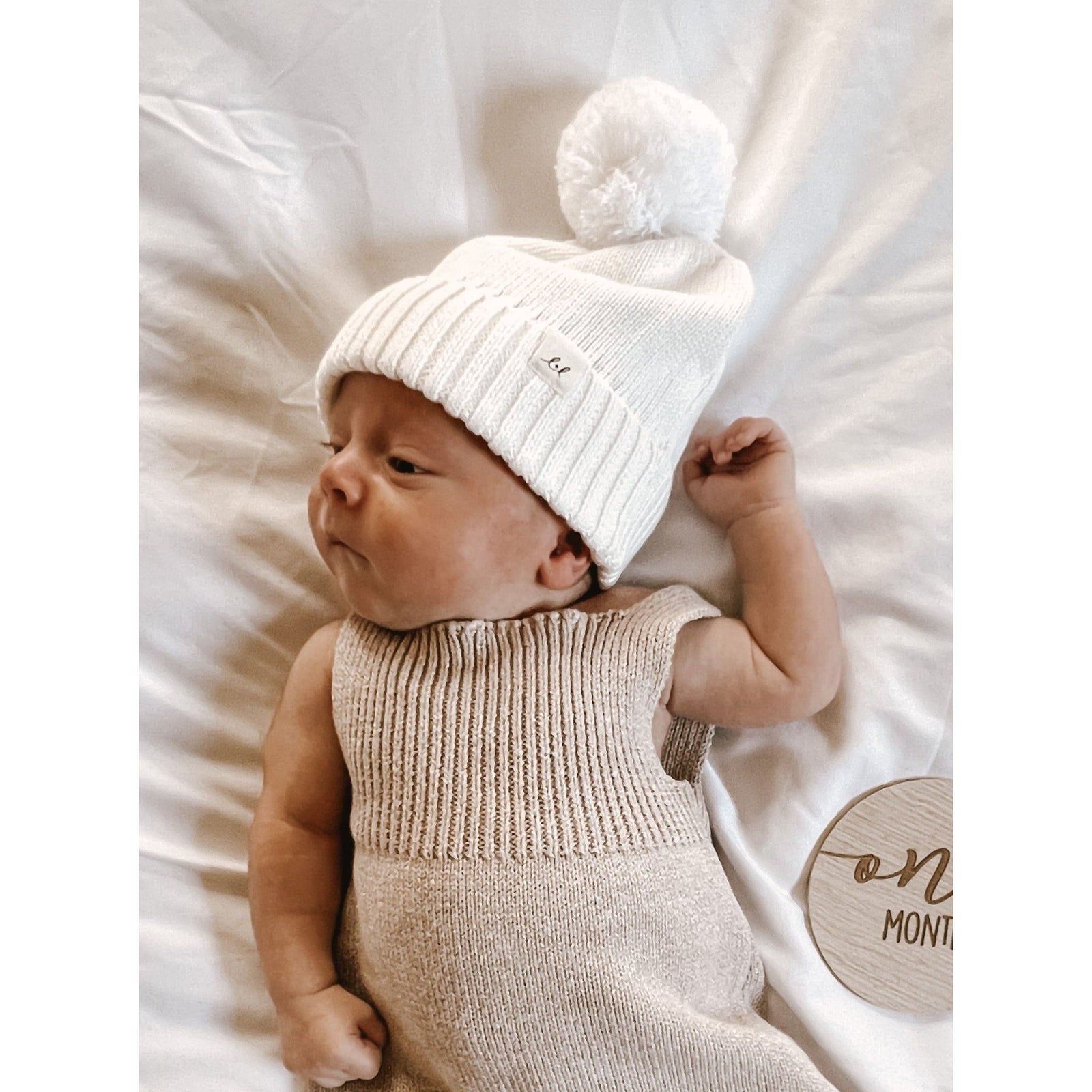 Luna + Luca Pom Beanie - White