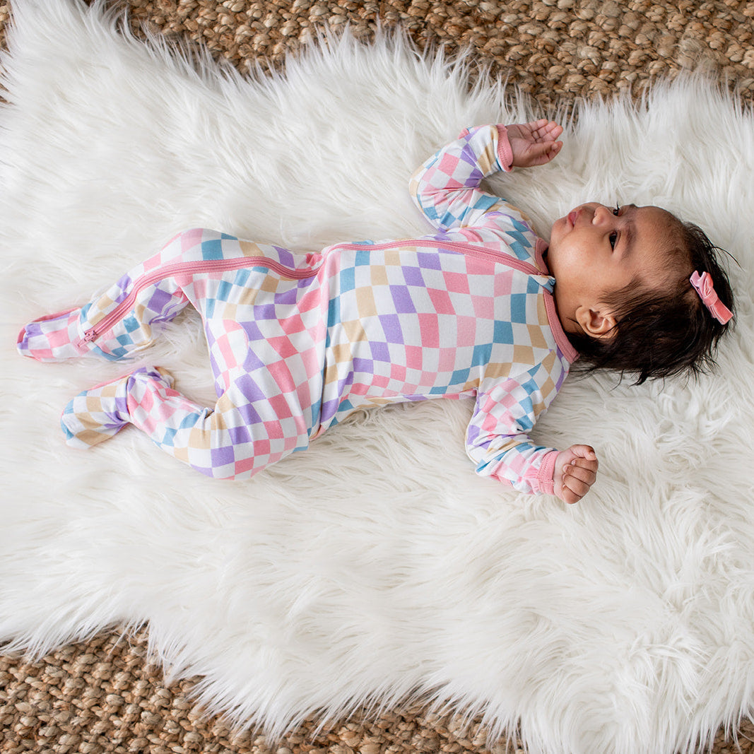 Pastel Checks Footie