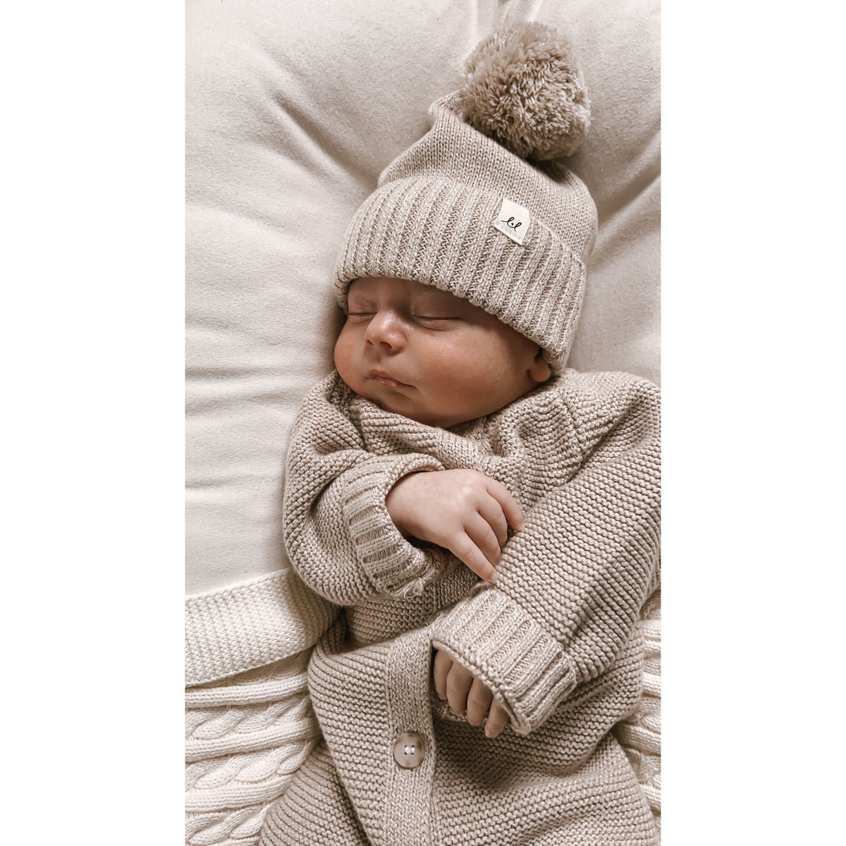 Luna + Luca Classic Purl Knit Jumpsuit - Heather Beige