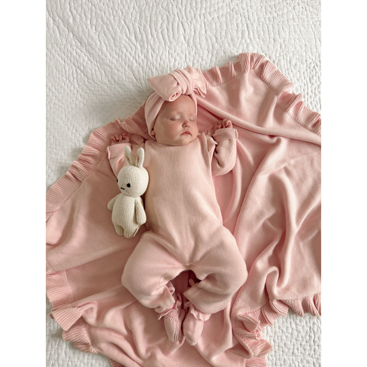 Classic Ruffle Jumpsuit - Powder Pink