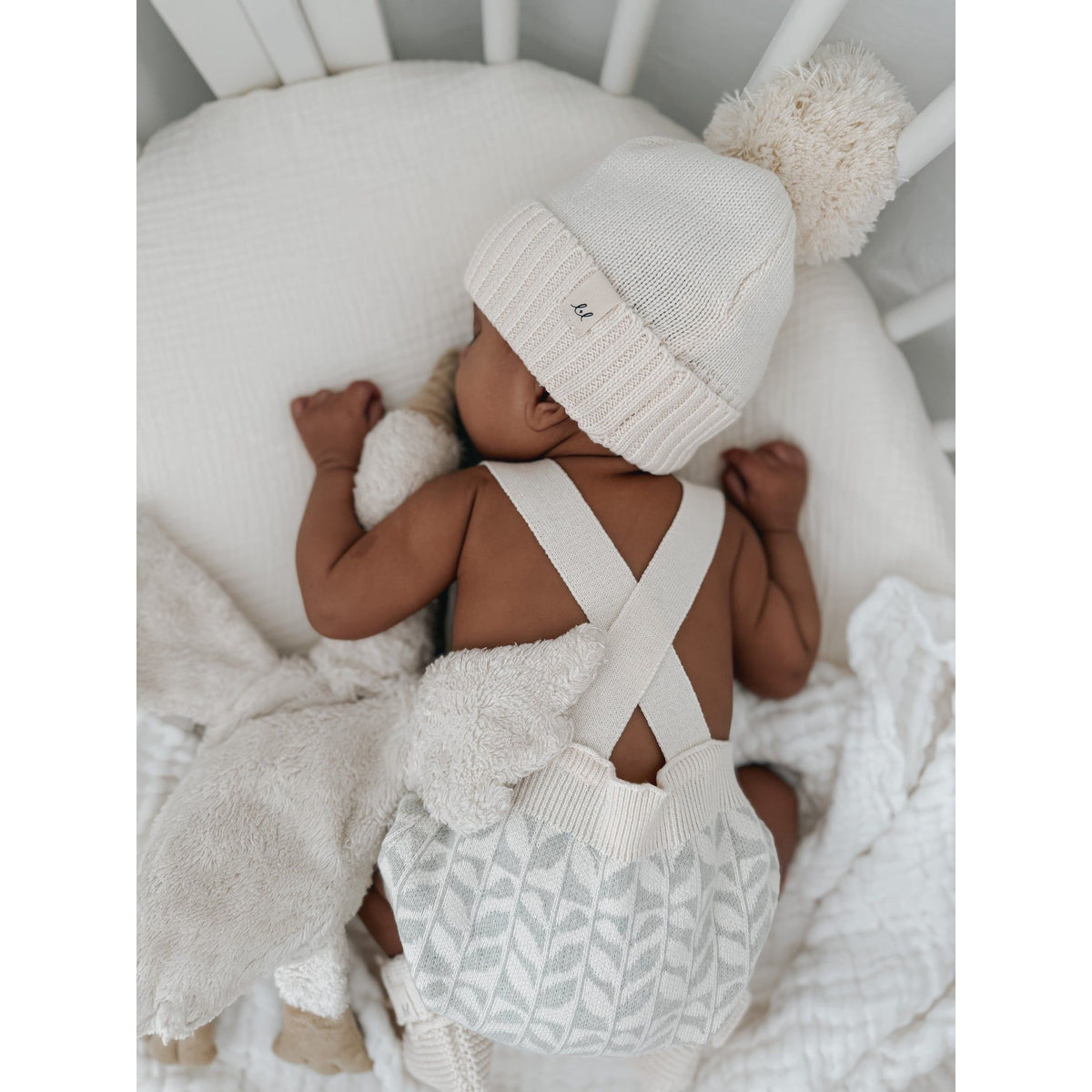 Luna + Luca Pom Beanie - Cream
