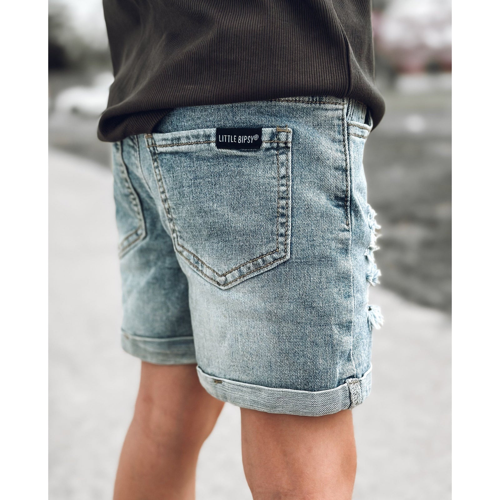Distressed Denim Short