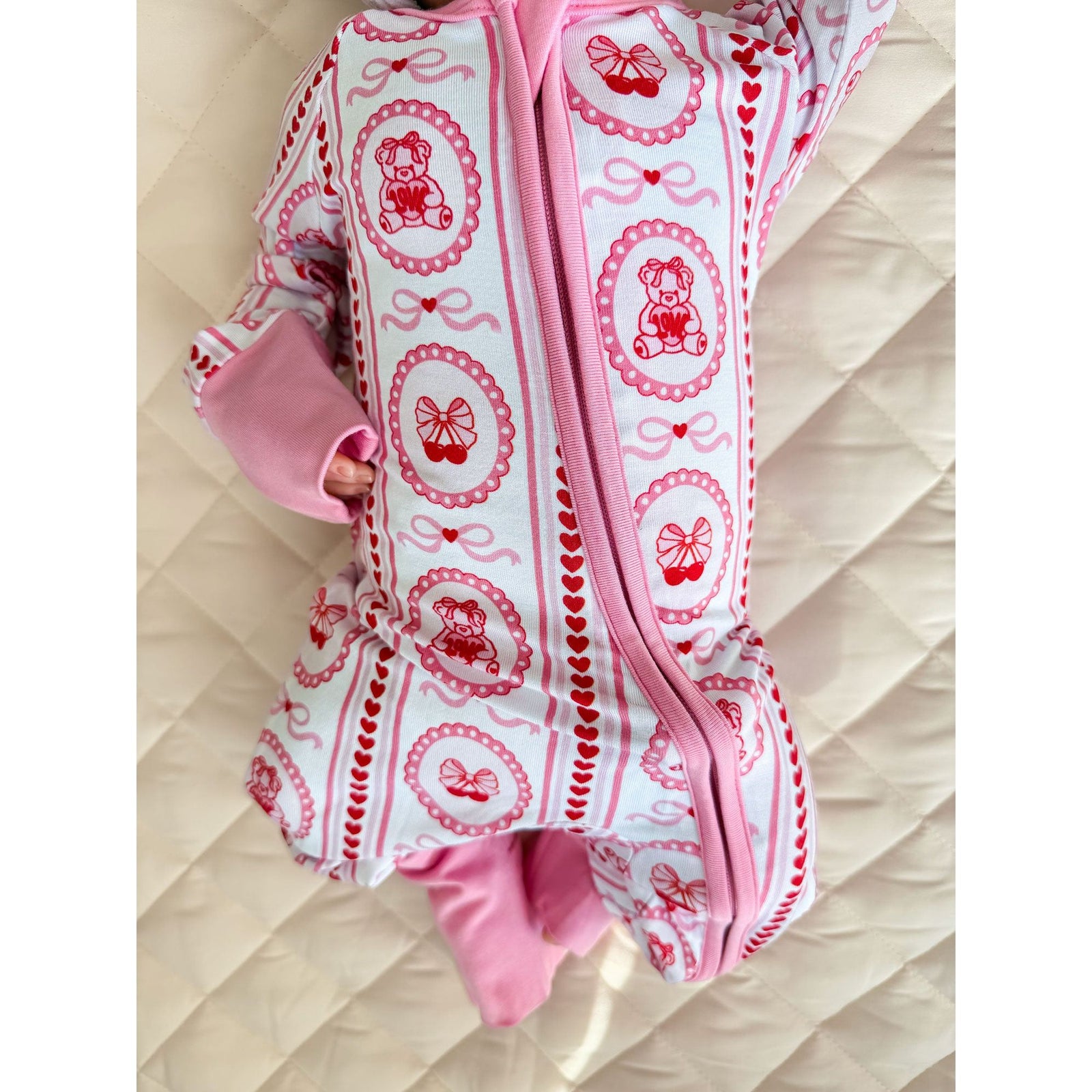 Bamboo Zip Romper | Cherry Bear