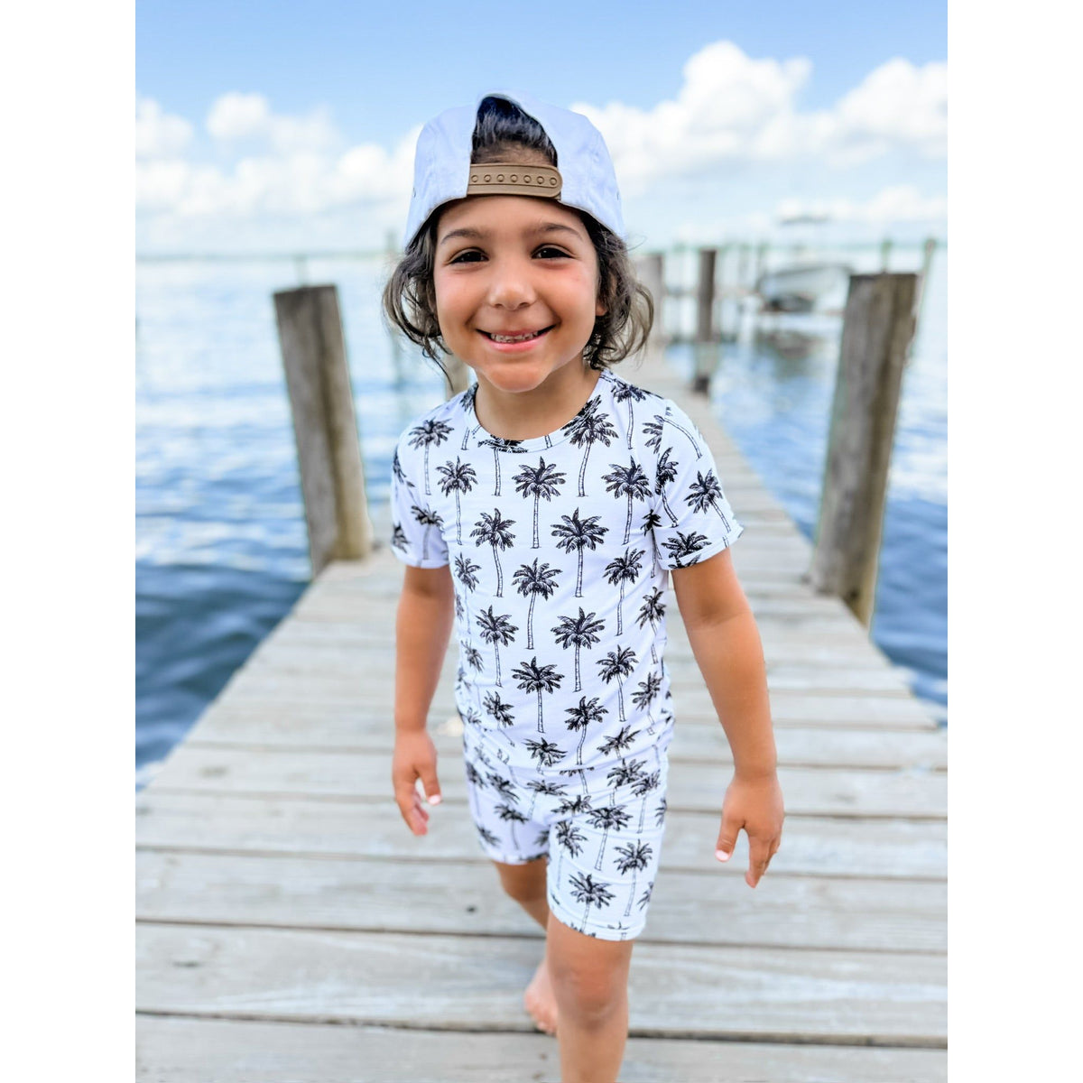 Bamboo Shorts Set | Palm Style White