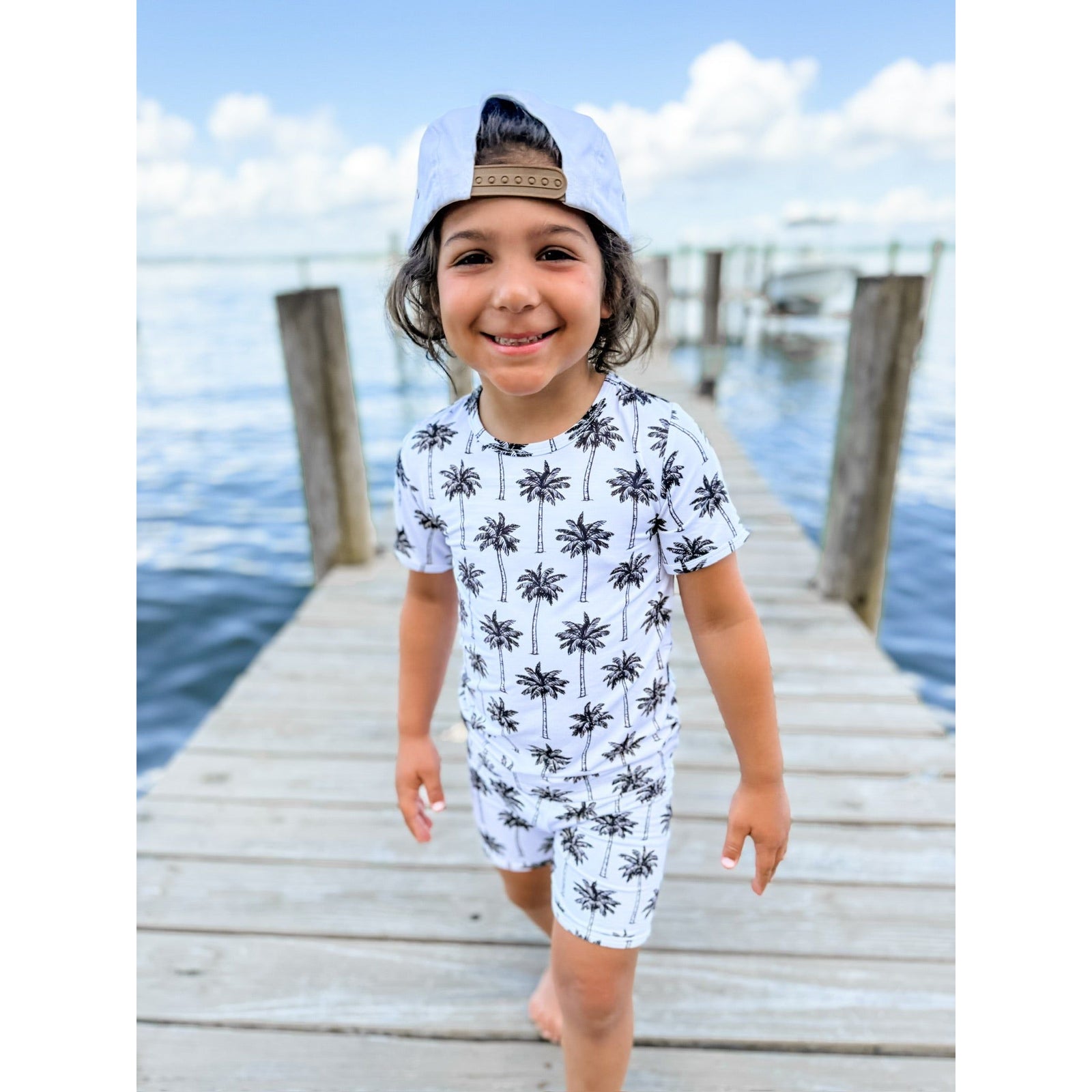 Bamboo Shorts Set | Palm Style White