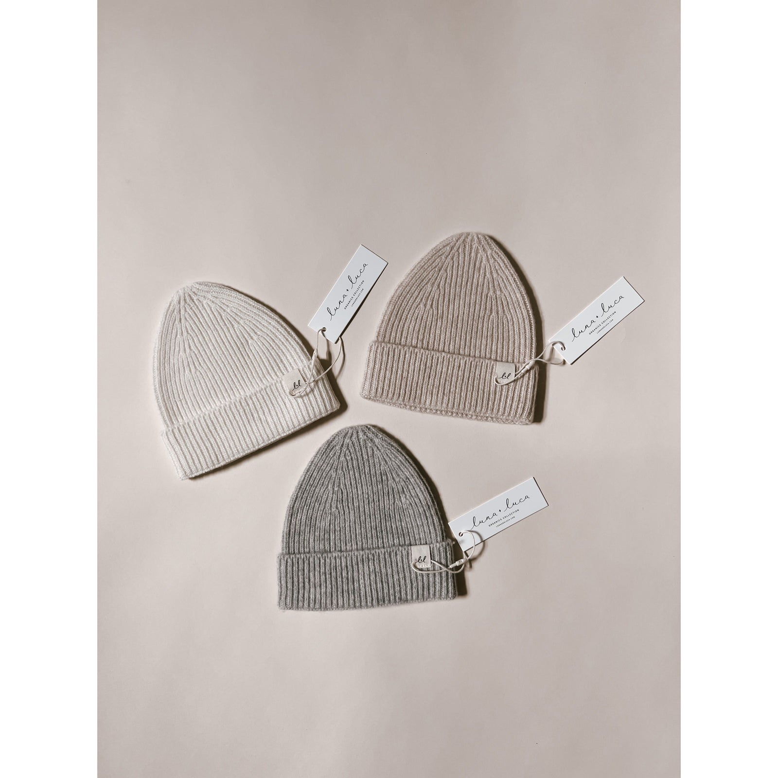 Luna + Luca Merino Wool Baby Beanie - Off-White