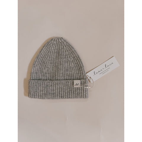 Luna + Luca Merino Wool Baby Beanie - Heather Gray