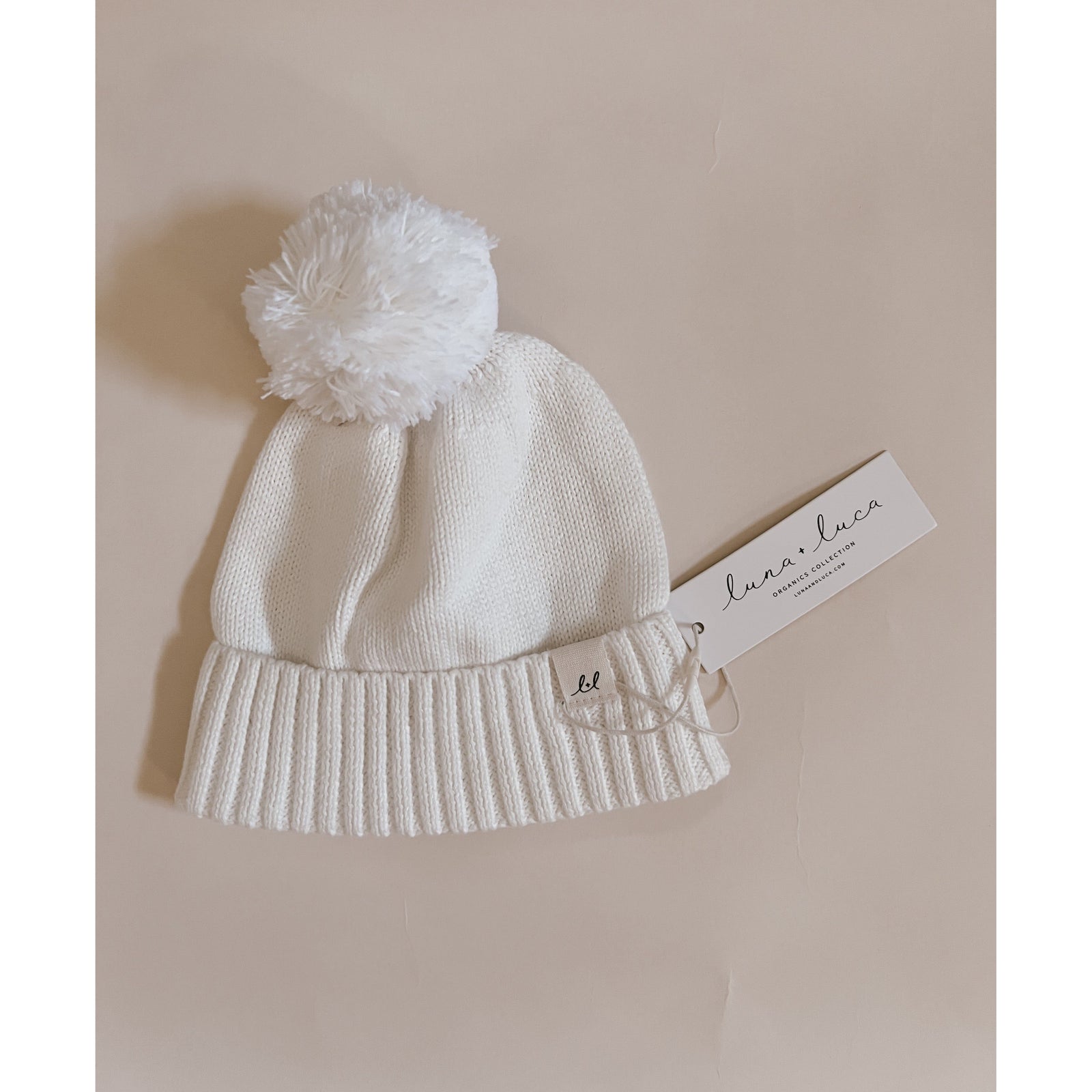 Luna + Luca Pom Beanie - White