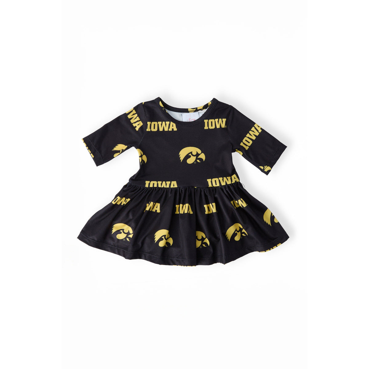 Iowa Black Tigerhawk 3/4 Sleeve Twirl Bodysuit