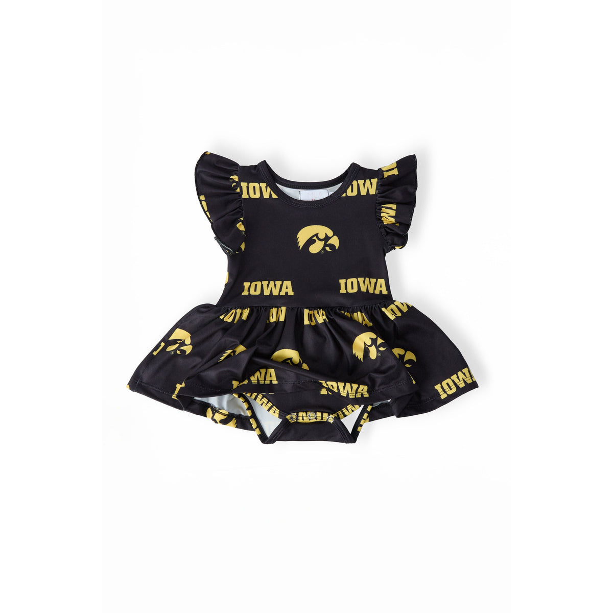 Iowa Black Tigerhawk Flutter Twirl Bodysuit