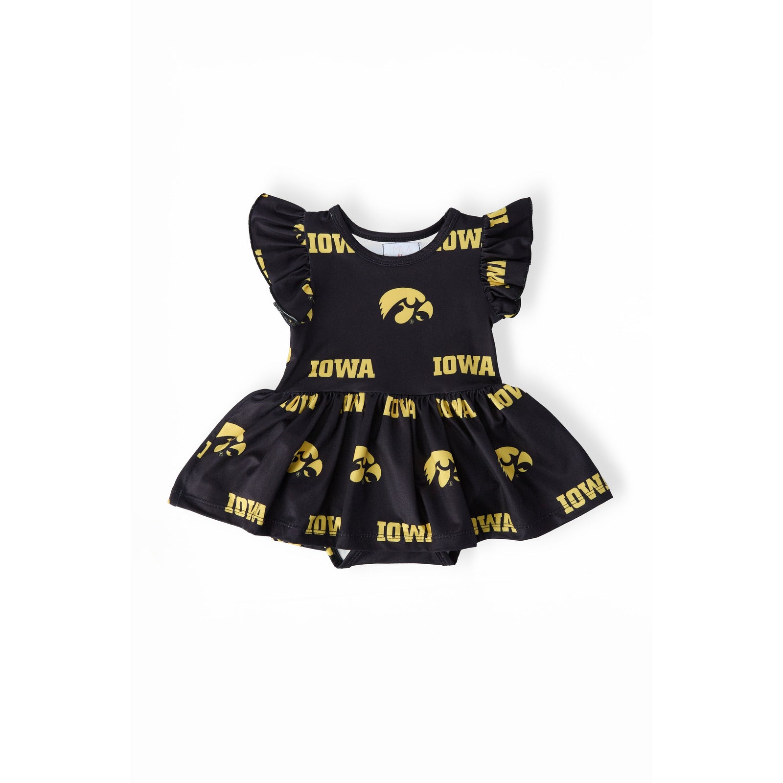 Iowa Black Tigerhawk Flutter Twirl Bodysuit
