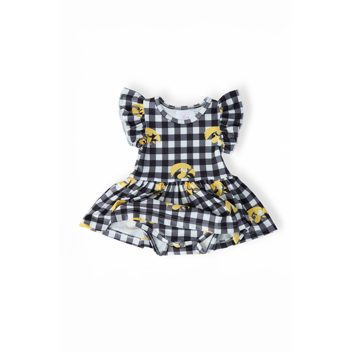 Iowa Plaid Tigerhawk Flutter Twirl Bodysuit