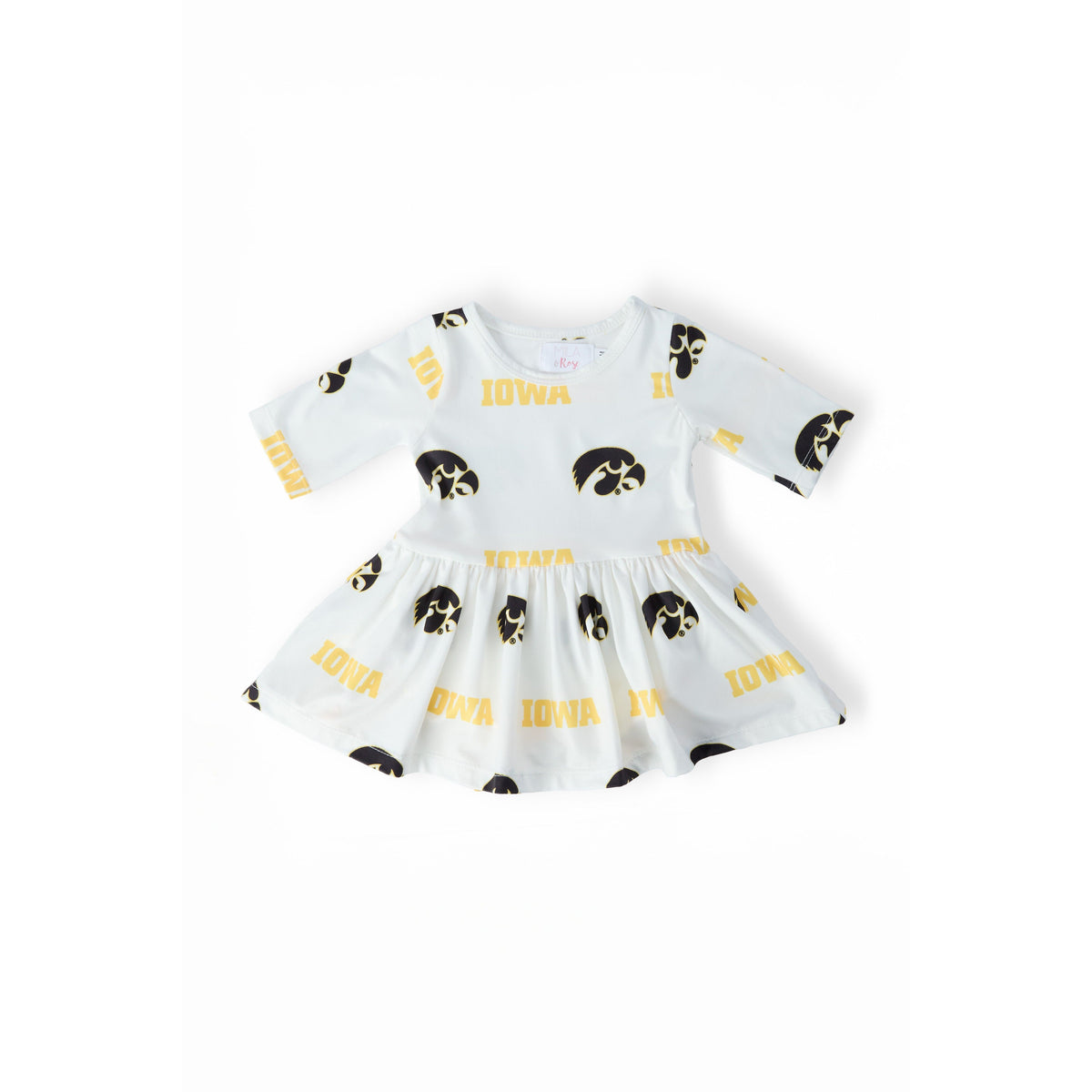 Iowa White Tigerhawk 3/4 Sleeve Twirl Bodysuit